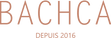 Logo de la marque Bachca, typographie élégante couleur terracotta avec la mention “Depuis 2016” en dessous.