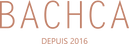 Logo de la marque Bachca, typographie élégante couleur terracotta avec la mention “Depuis 2016” en dessous.