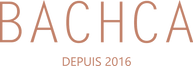 Logo de la marque Bachca, typographie élégante couleur terracotta avec la mention “Depuis 2016” en dessous.