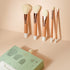 Coffret de pinceaux maquillage Bachca comprenant 5 pinceaux visage et yeux en bois de hêtre et poils vegan, pour un maquillage précis et naturel.
