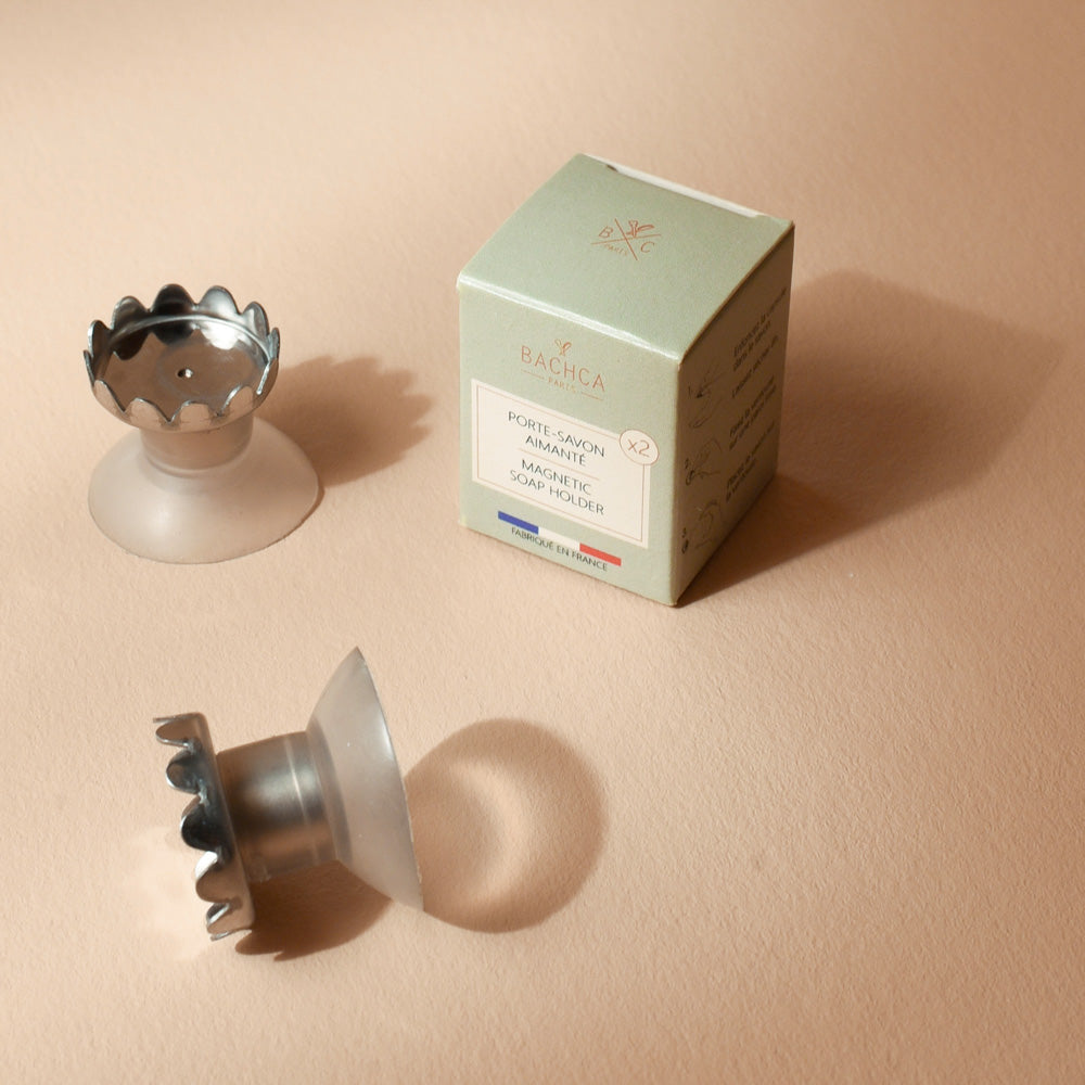 Two magnetic soap holders