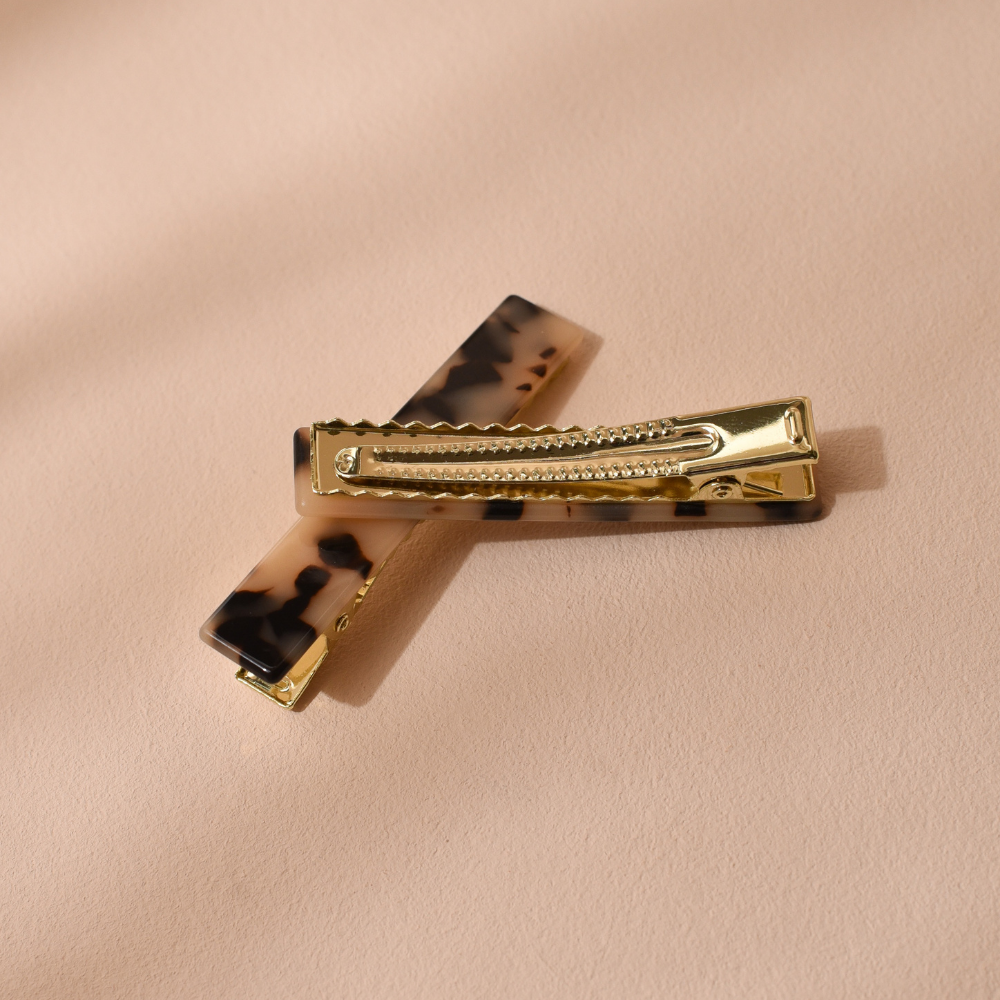 Barrettes plates écailles x2