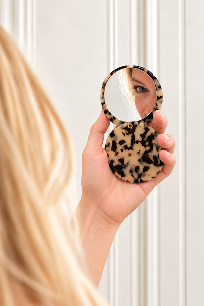 Miroir de poche écaille