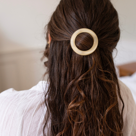 Ivory round barrette