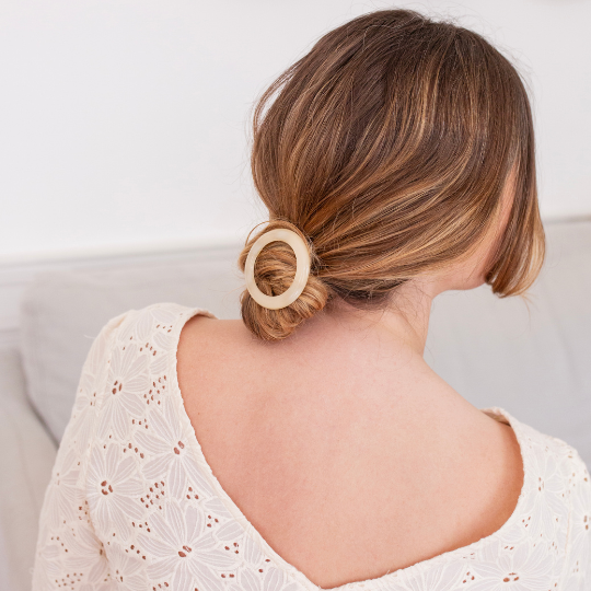 Ivory round barrette