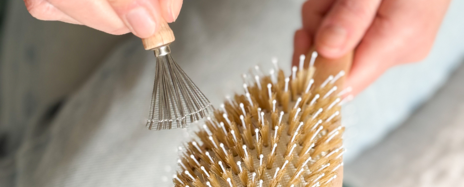 Gros plan sur le peigne nettoyant pour brosse de la marque Bachca. 