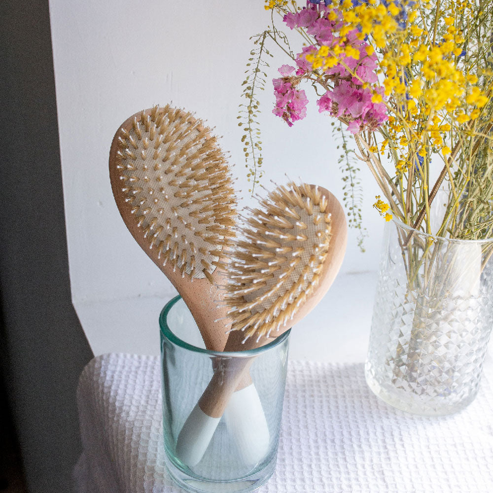 La brosse démêlage et brillance Bachca en petit et grand format.