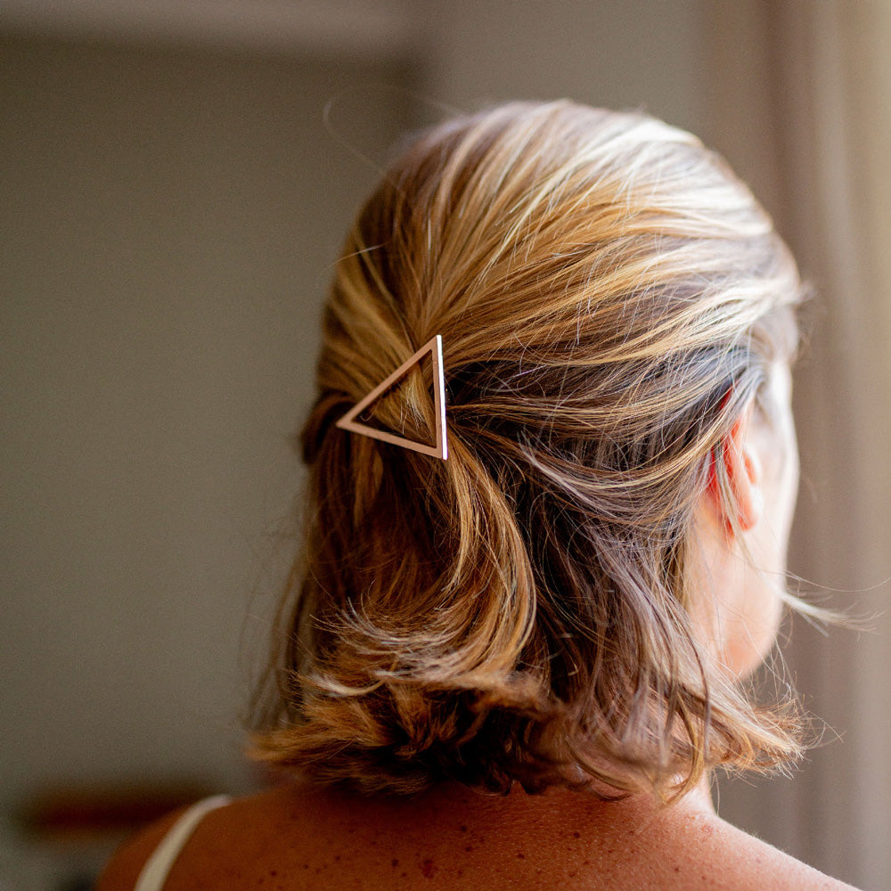 Copper triangle hair clip
